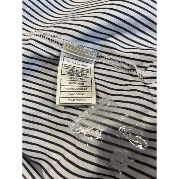 Steve Madden Striped Button Up Oversized Cotton Shirt Women's Size S Goth Retro - Picture 5 of 8